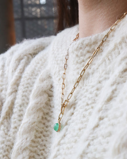 HorseShoe Milgrain Necklace - Emerald -