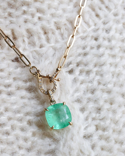 Hibiki Stone Prong Necklace - Emerald -