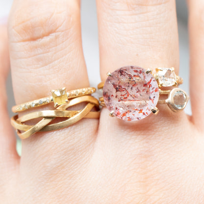 Flat Ring - Strawberry Quartz -