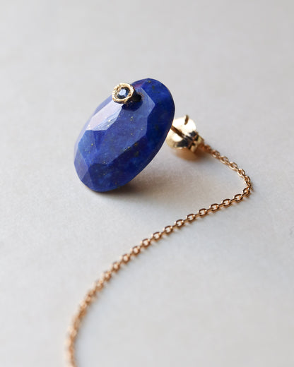 Flat Pierced Earring - Lapis Lazuli -