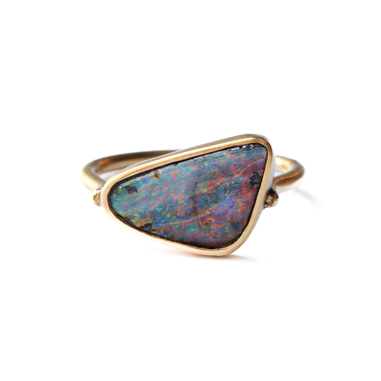 Collet Ring - Boulder Opal -