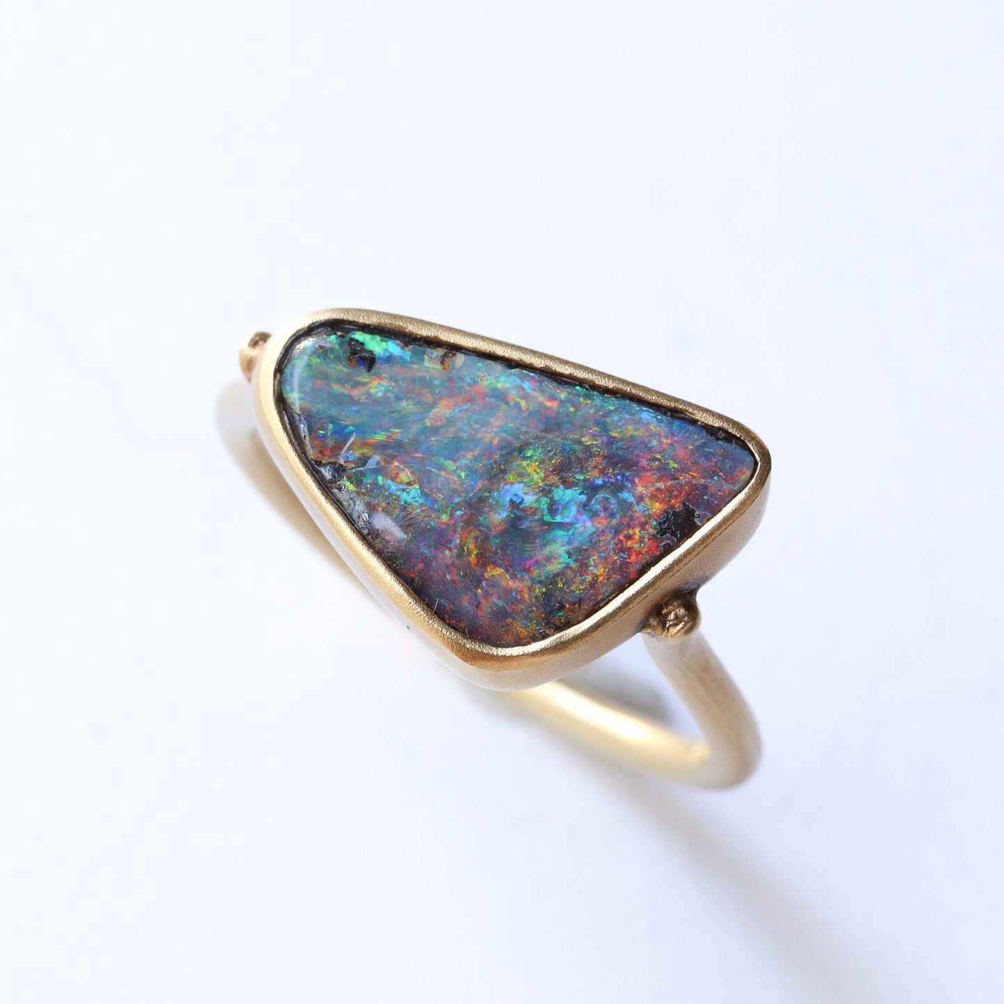 Collet Ring - Boulder Opal -