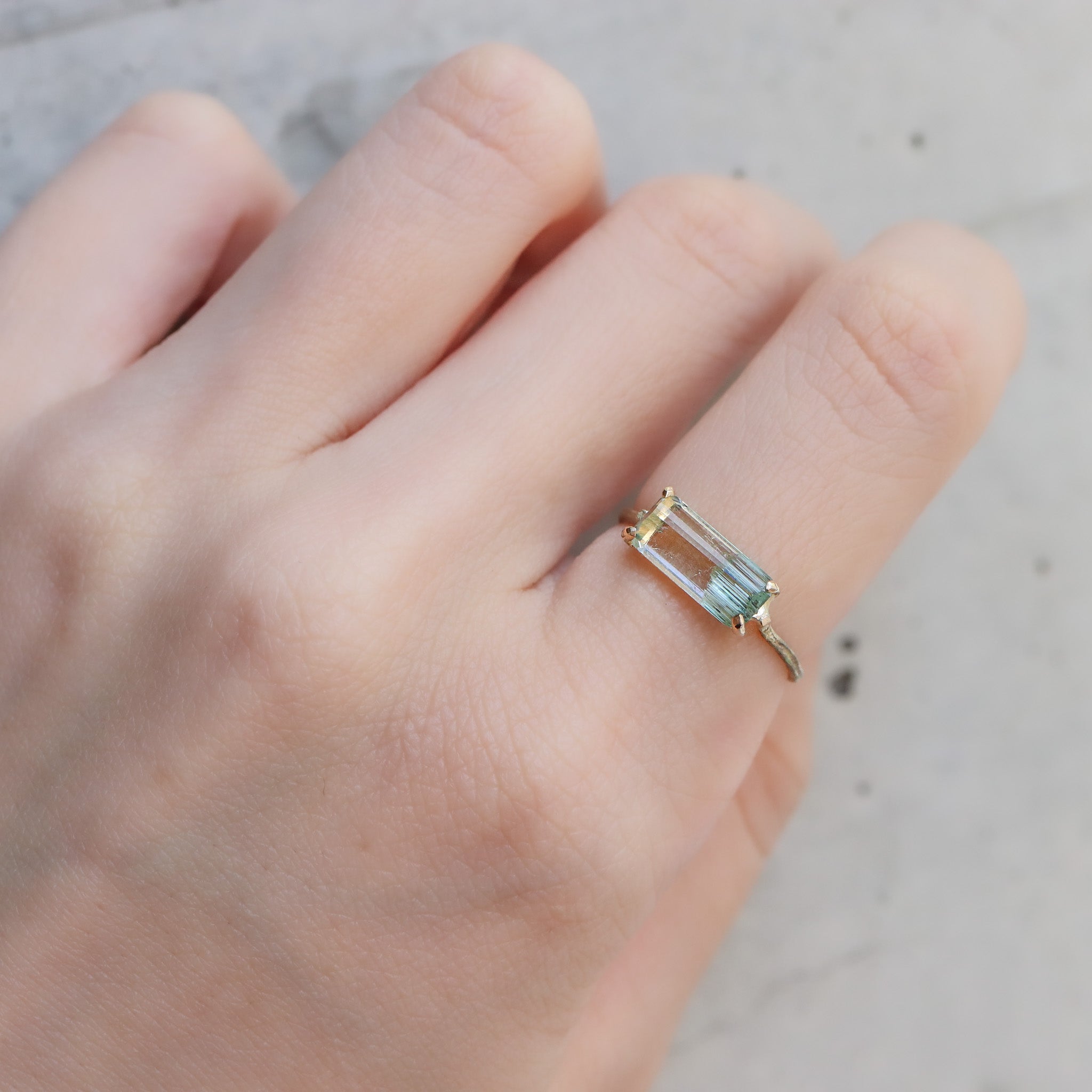 Flat Ring - Bicolor Tourmaline -