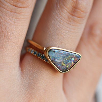 Collet Ring - Boulder Opal -