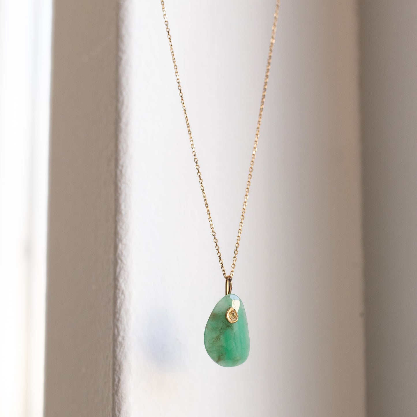 Flat Necklace - Emerald -