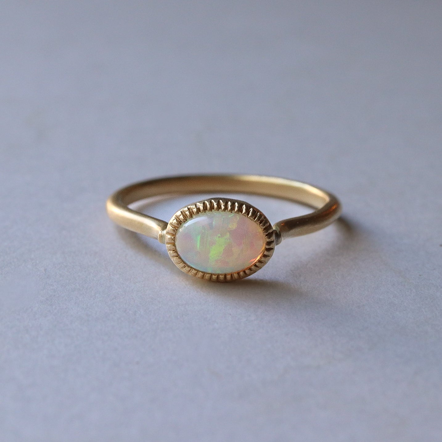 Milgrain Ring - Opal -