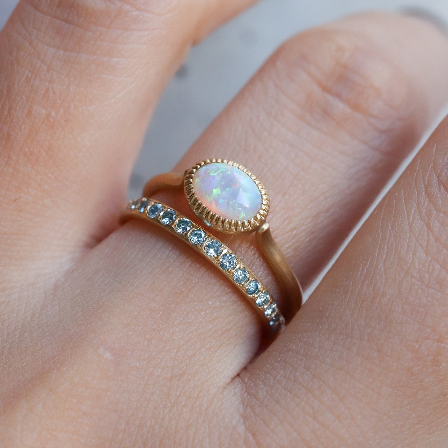 Milgrain Ring - Opal -