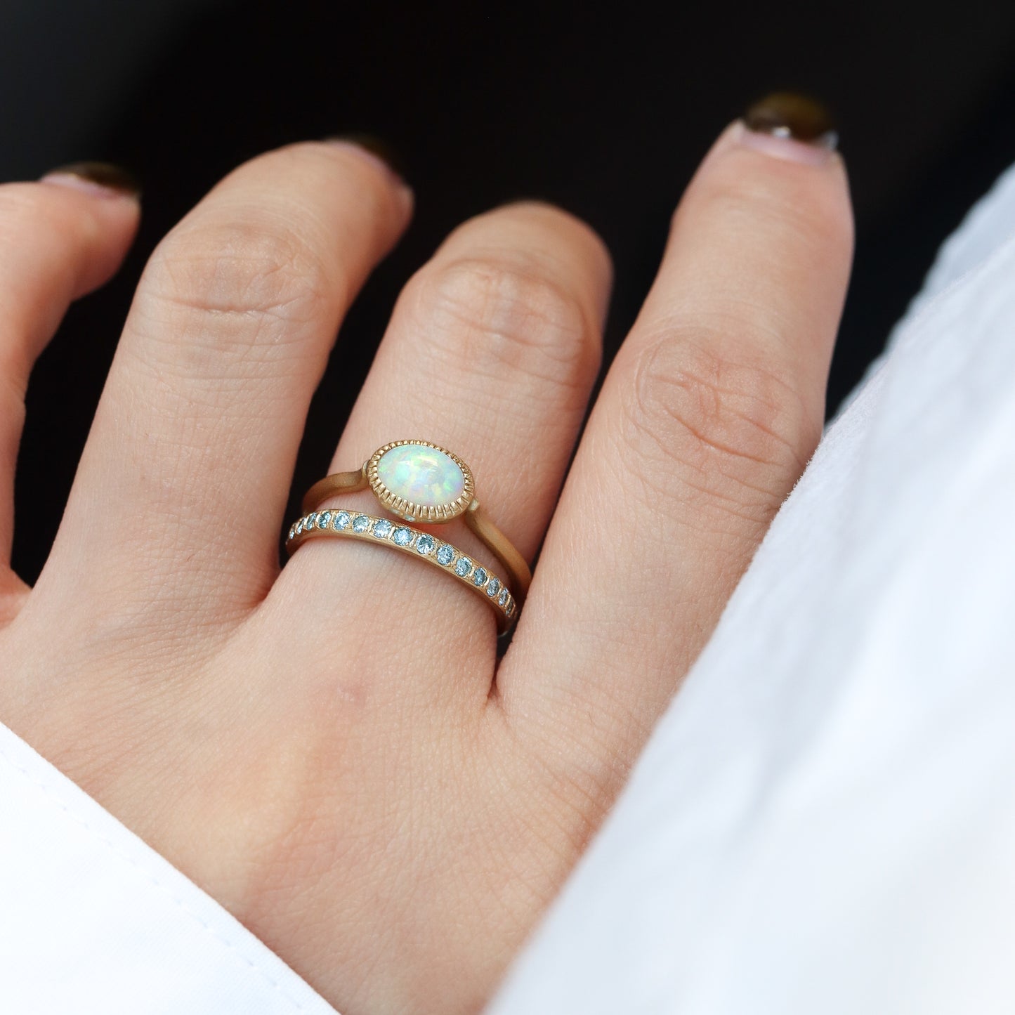 Milgrain Ring - Opal -