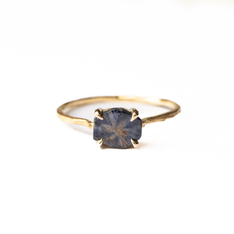 Prong Ring - Trapiche Sapphire -