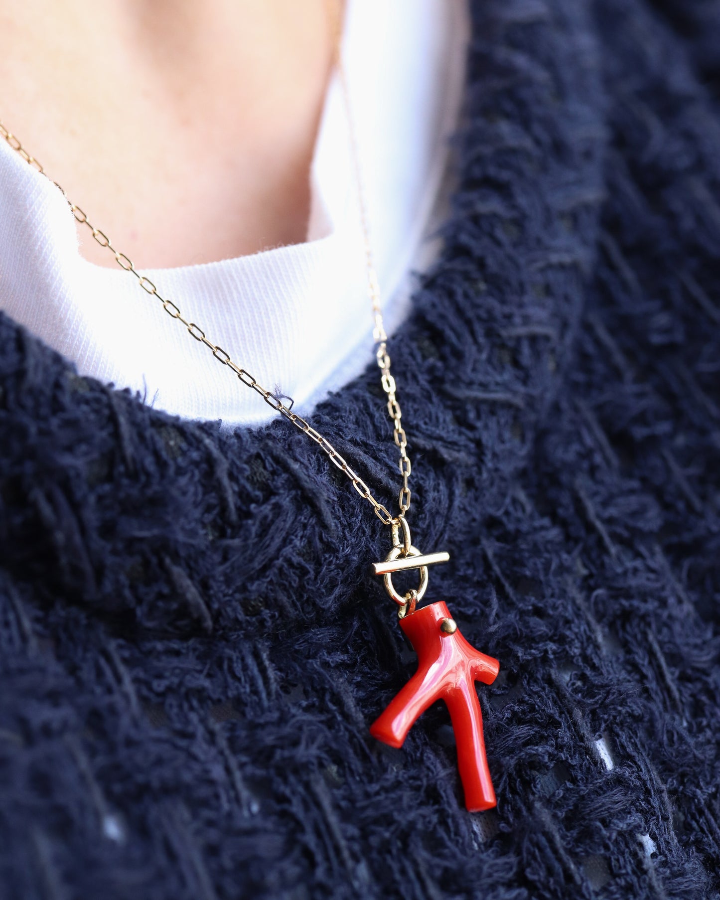 Mantel Necklace - Coral -