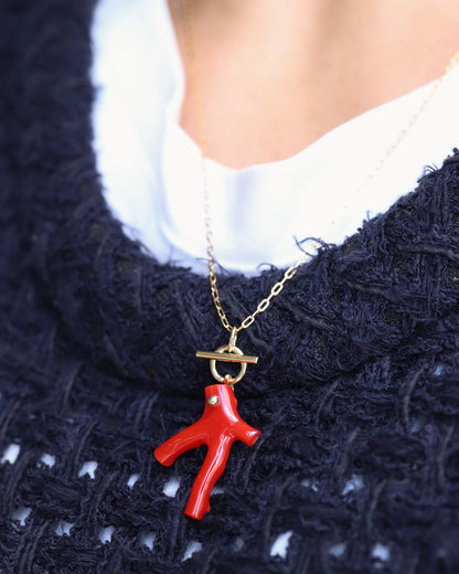 Mantel Necklace - Coral -