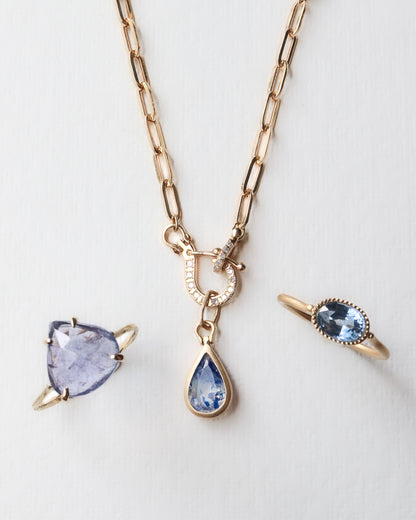 HorseShoe collet Necklace - Sodalite -