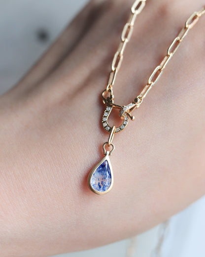 HorseShoe collet Necklace - Sodalite -