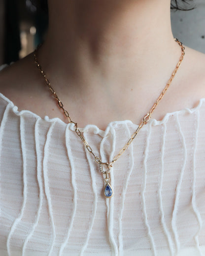 HorseShoe collet Necklace - Sodalite -