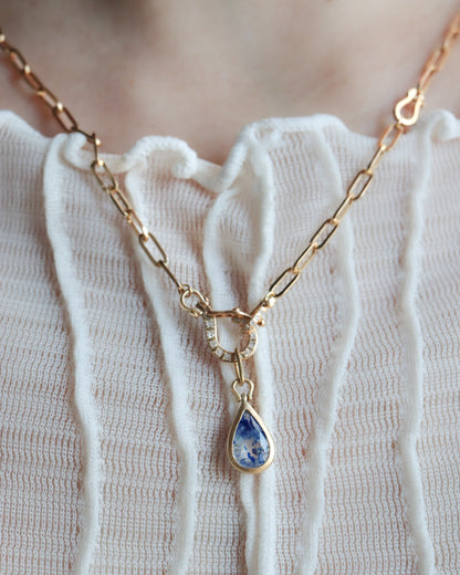 HorseShoe collet Necklace - Sodalite -