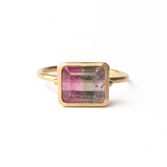 Collet Ring - Bicolor Tourmaline -