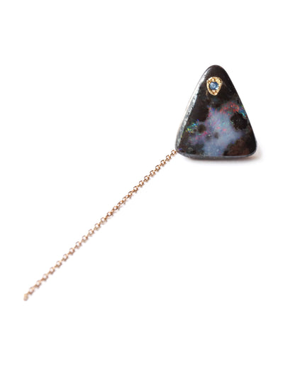 Flat Pierced Earrings - Boulder Opal -