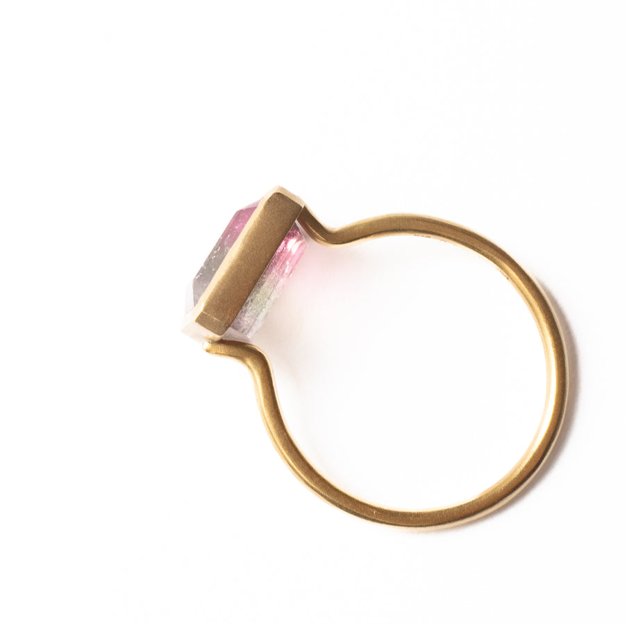 Collet Ring - Bicolor Tourmaline -