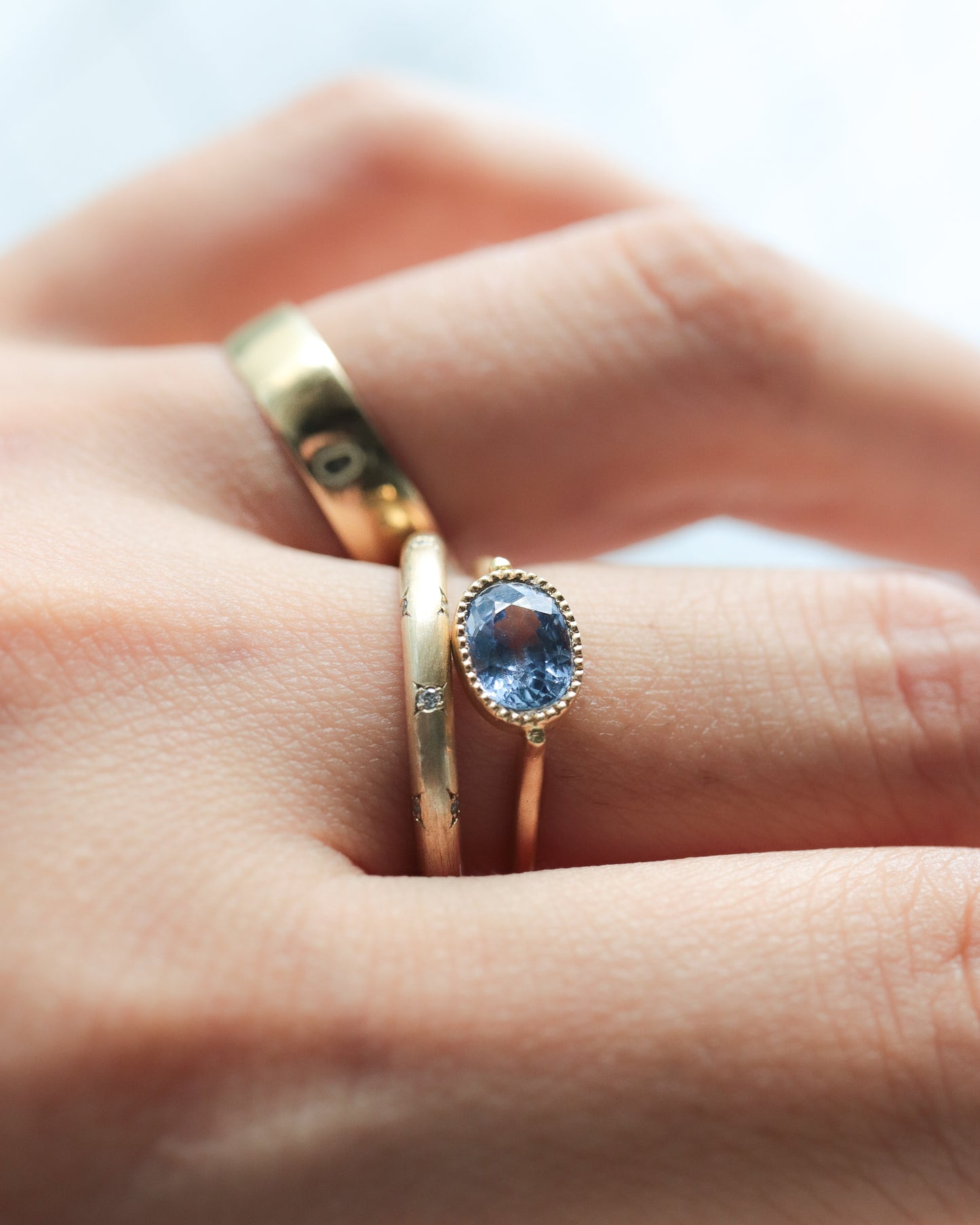 Milgrain Ring - Sapphire -