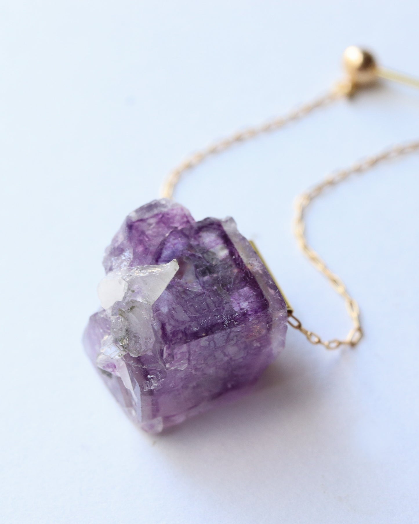 Pipe Pierced Earrings - Fluorite -