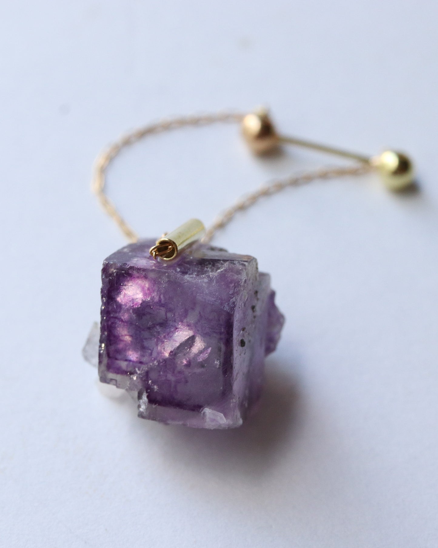 Pipe Pierced Earrings - Fluorite -