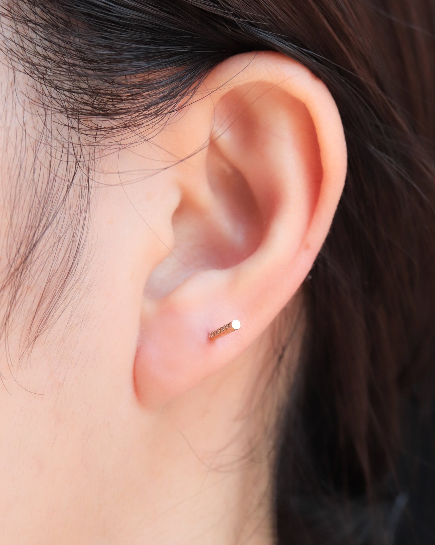 Baton Pieced Earring - Diamond -
