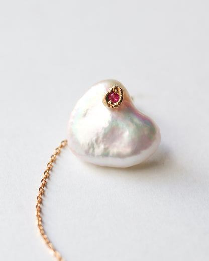 Flat Pierced Earring - Keshi Pearl - A