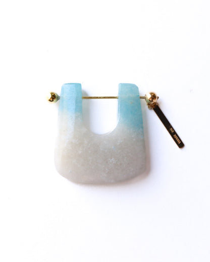 Rock Pierced Earring -Bicolor Quartz -