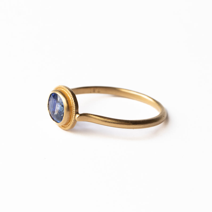 Column Milgrain Ring - Bicolor Sapphire -