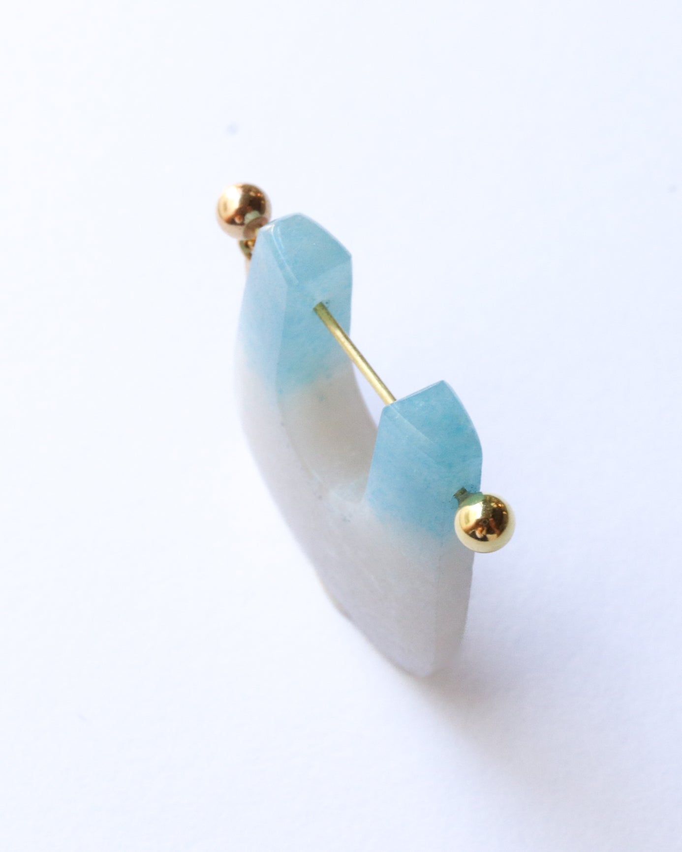 Rock Pierced Earring -Bicolor Quartz-