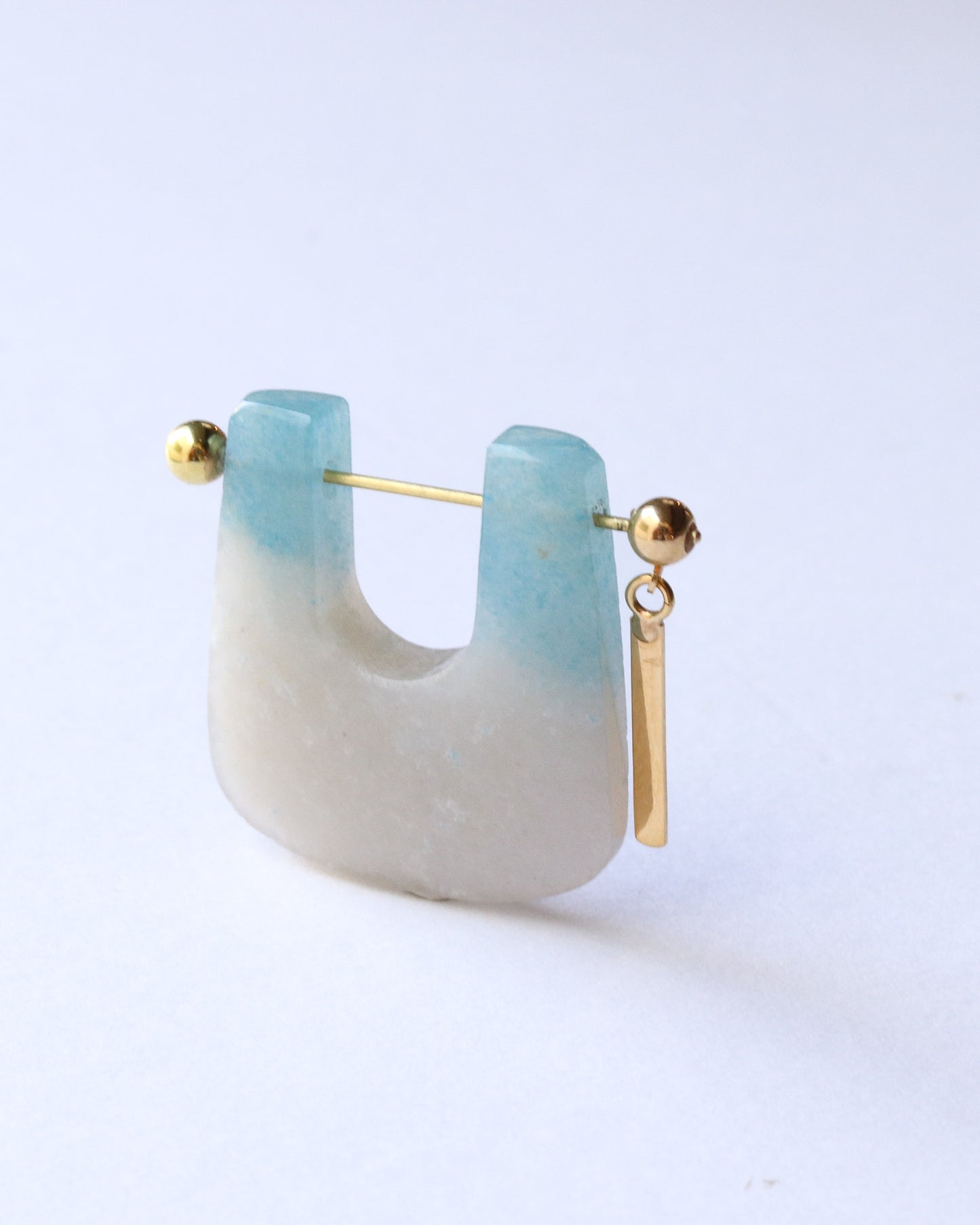 Rock Pierced Earring -Bicolor Quartz-