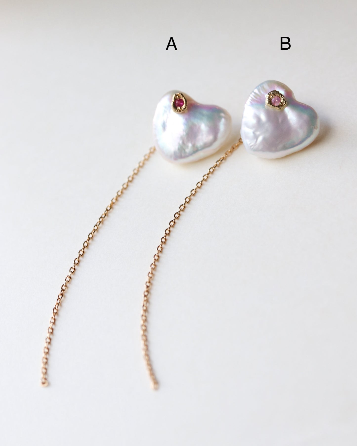 Flat Pierced Earring - Keshi Pearl - B