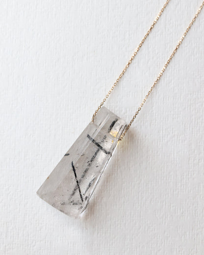 Rock Necklace - Tourmalinated Quartz -