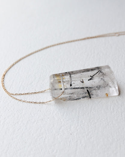 Rock Necklace - Tourmalinated Quartz -