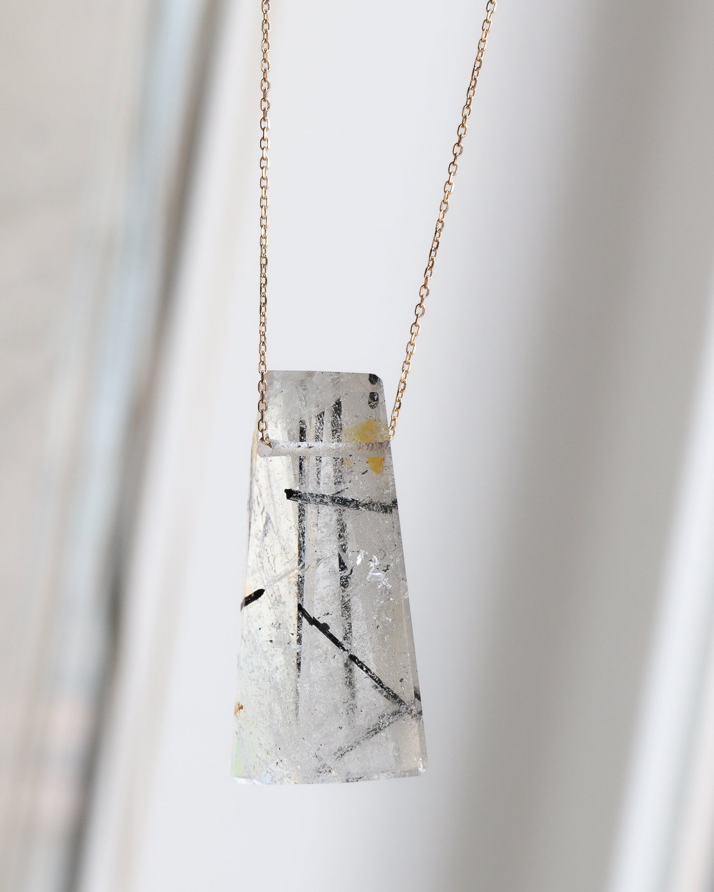 Rock Necklace - Tourmalinated Quartz -