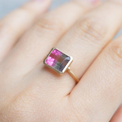 Collet Ring - Bicolor Tourmaline -