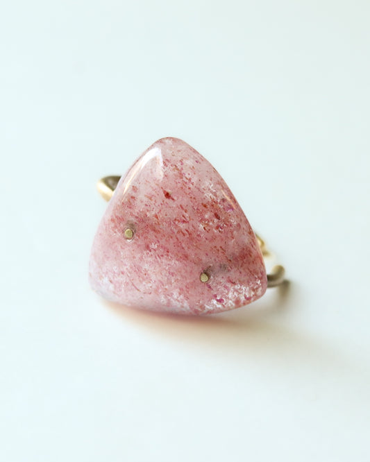 Stone Ear Cuff - Strawberry Quartz -