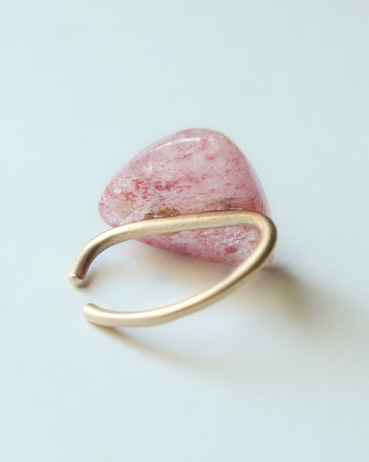 Stone Ear Cuff - Strawberry Quartz -