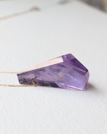 Rock Necklace - Amethyst -