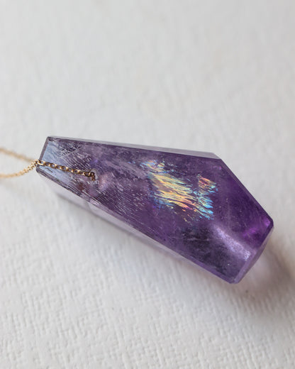 Rock Necklace - Amethyst -