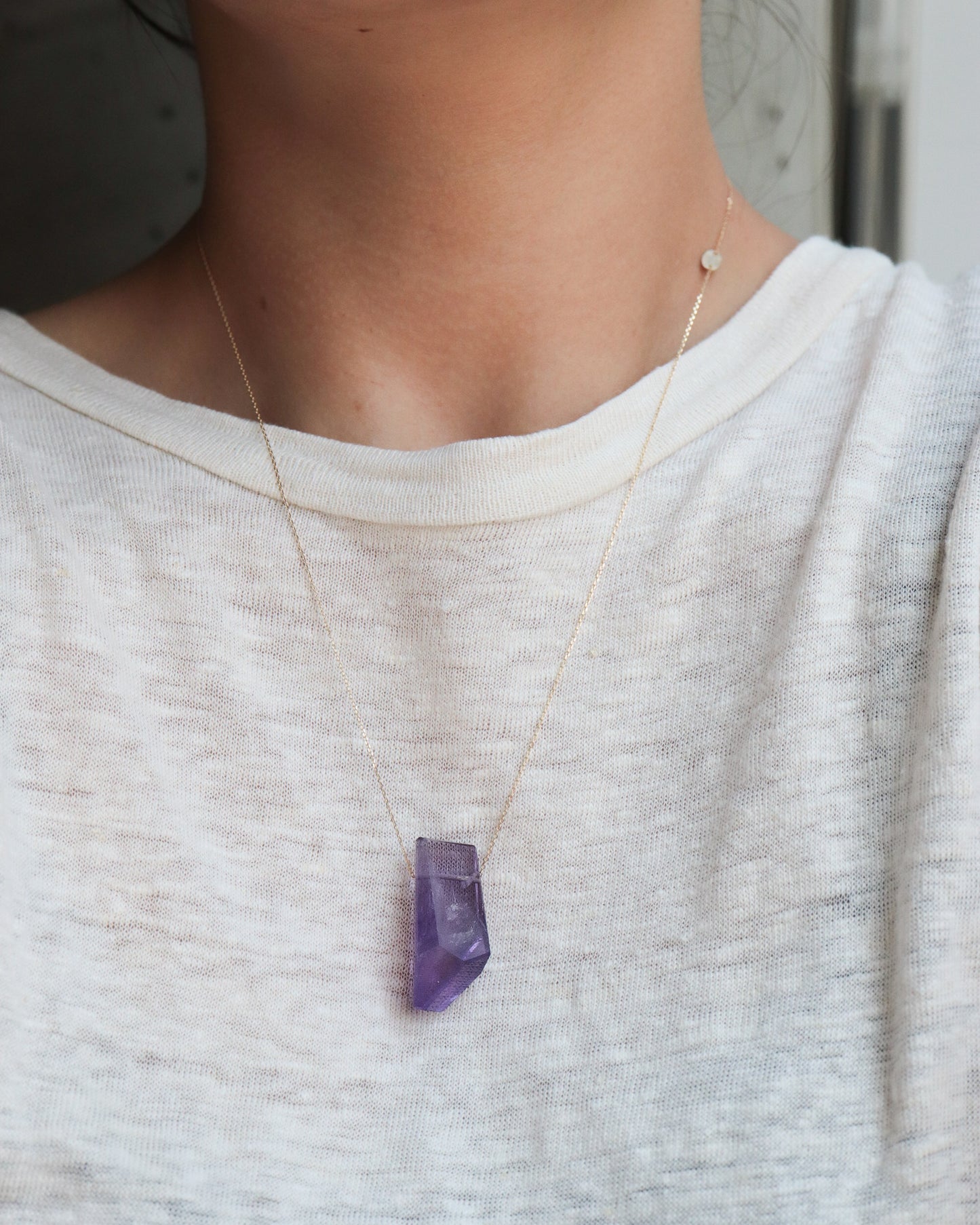 Rock Necklace - Amethyst -