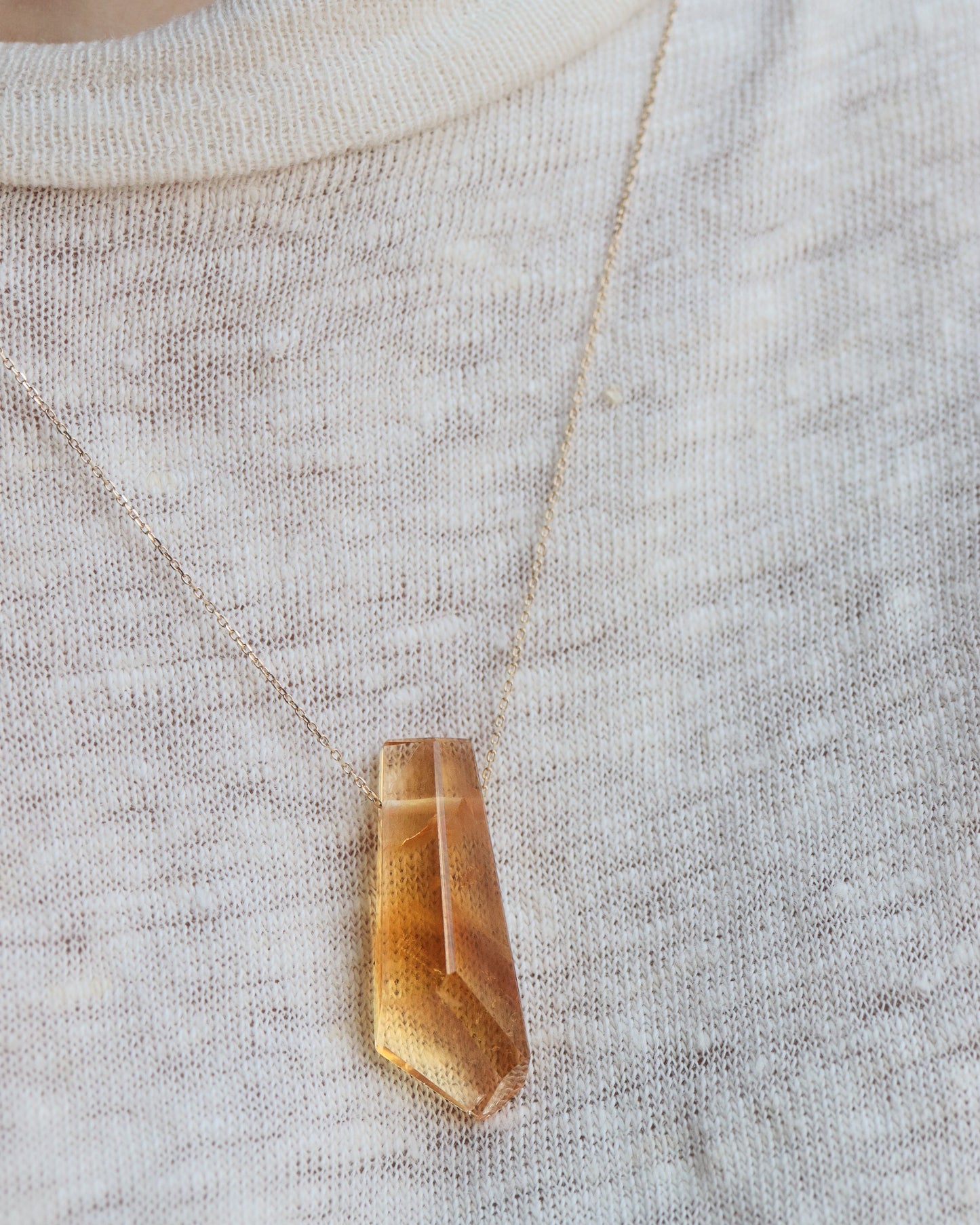 Rock Necklace - Citrine -