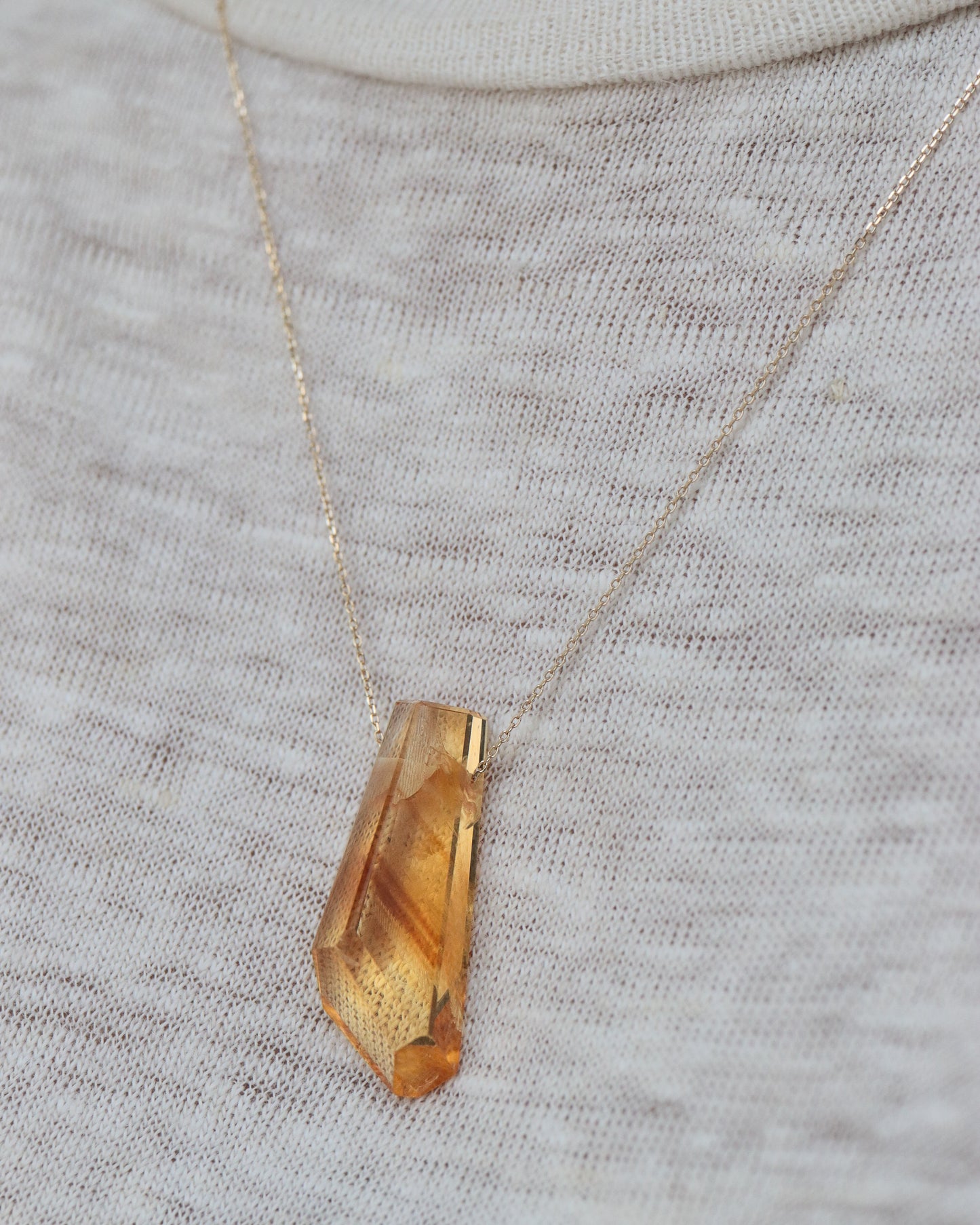 Rock Necklace - Citrine -