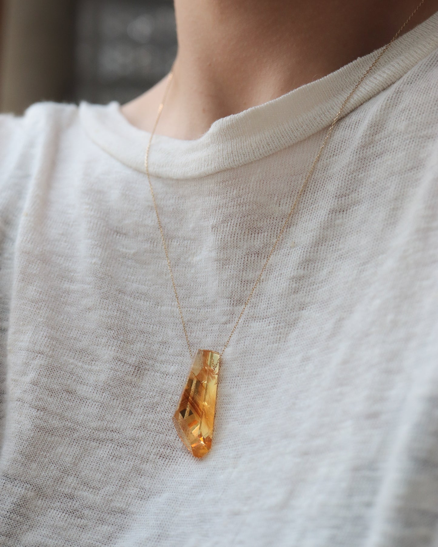 Rock Necklace - Citrine -