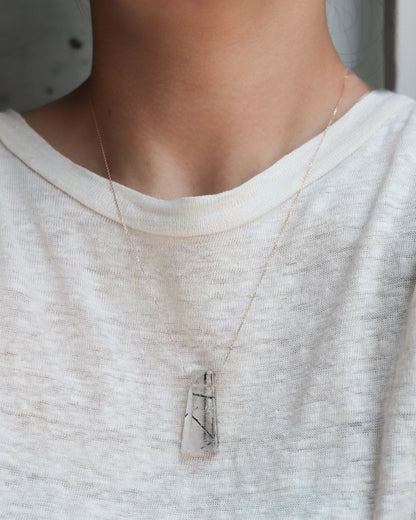 Rock Necklace - Tourmalinated Quartz -