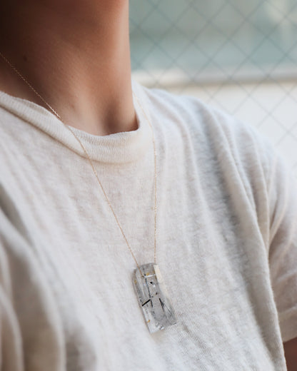 Rock Necklace - Tourmalinated Quartz -