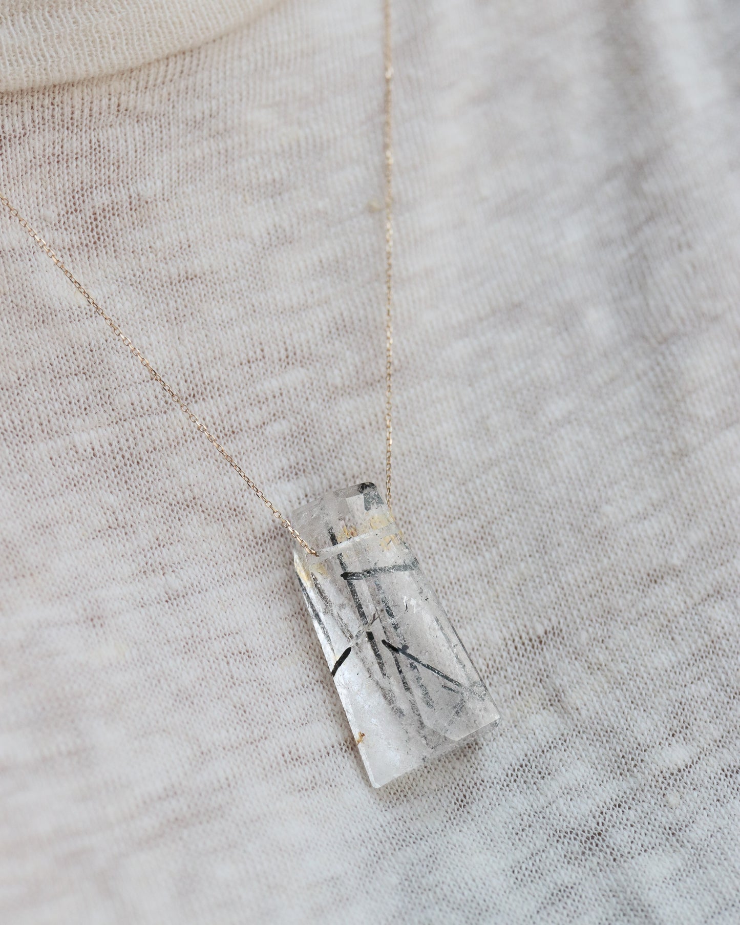 Rock Necklace - Tourmalinated Quartz -