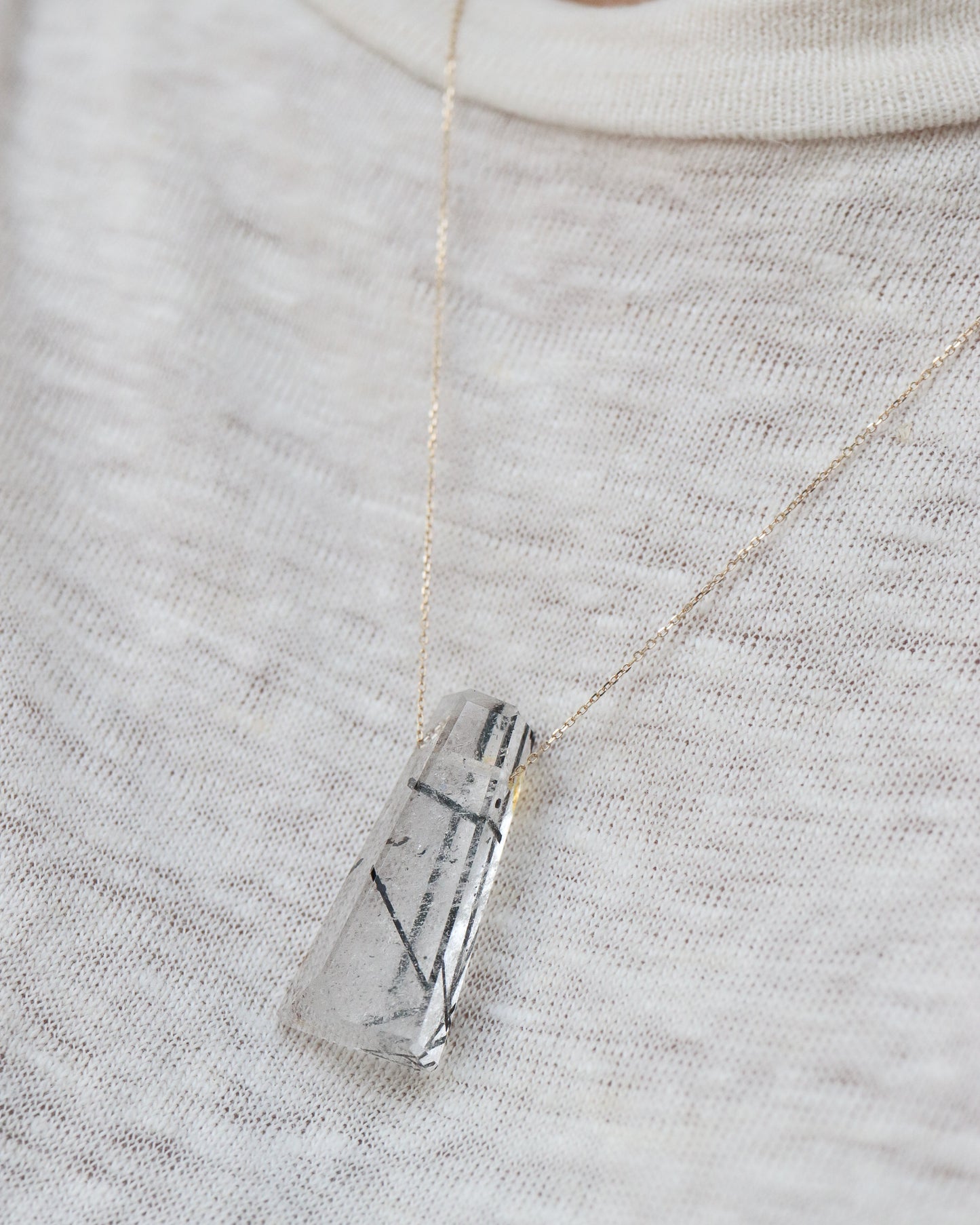 Rock Necklace - Tourmalinated Quartz -