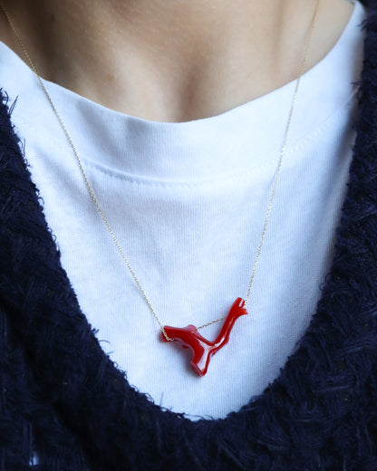 Rock Necklace - Coral -