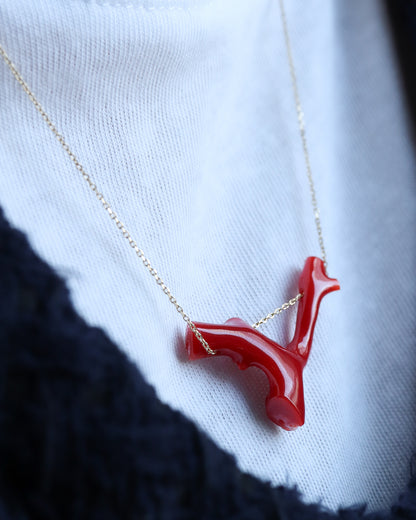 Rock Necklace - Coral -